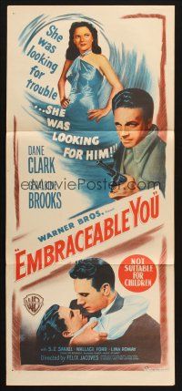 7m024 EMBRACEABLE YOU Aust daybill '48 sexy Geraldine Brooks was looking for trouble & Dane Clark!