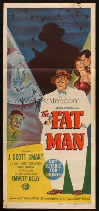 7m026 FAT MAN Aust daybill '51 young Rock Hudson, Julie London, William Castle directed!