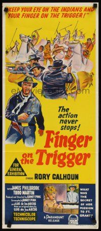 7m576 FINGER ON THE TRIGGER Aust daybill '65 Rory Calhoun, keep your eye on the Indians!