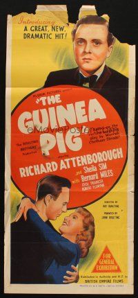 7m612 GUINEA PIG Aust daybill '48 Richard Attenborough, Sheila Sim, Bernard Miles!