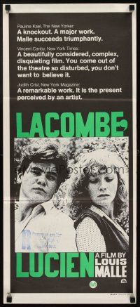 7m668 LACOMBE LUCIEN Aust daybill '74 directed by Louis Malle, French WWII Resistance, cool art!