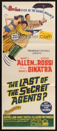 7m677 LAST OF THE SECRET AGENTS Aust daybill '66 Allen & Rossi, will spying ever be the same again
