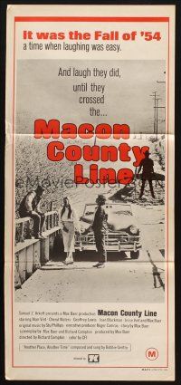 7m699 MACON COUNTY LINE Aust daybill '74 Alan Vint, Cheryl Waters, Max Baer, based on a true story