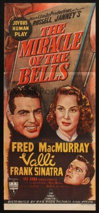 7m721 MIRACLE OF THE BELLS Aust daybill '48 art of Frank Sinatra, Alida Valli & Fred MacMurray!