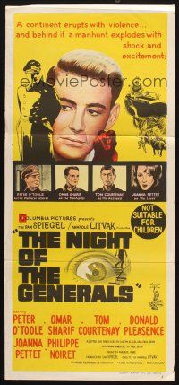 7m747 NIGHT OF THE GENERALS Aust daybill '67 WWII officer Peter O'Toole in manhunt across Europe!