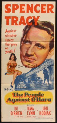 7m059 PEOPLE AGAINST O'HARA Aust daybill '51 Spencer Tracy against forces that prey on youth!