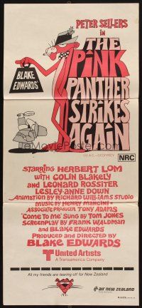 7m785 PINK PANTHER STRIKES AGAIN Aust daybill '76 Peter Sellers is Inspector Jacques Clouseau!
