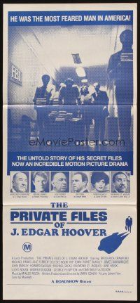 7m794 PRIVATE FILES OF J. EDGAR HOOVER Aust daybill '77 Broderick Crawford in the title role!