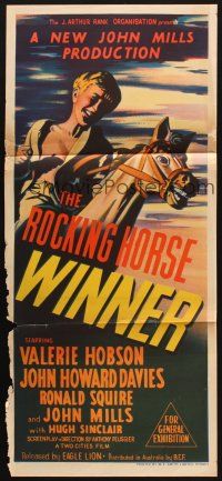 7m822 ROCKING HORSE WINNER Aust daybill '50 based on the horse racing novel by D.H. Lawrence!