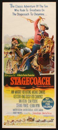 7m874 STAGECOACH Aust daybill '66 Ann-Margret, Red Buttons, Bing Crosby, Norman Rockwell art!