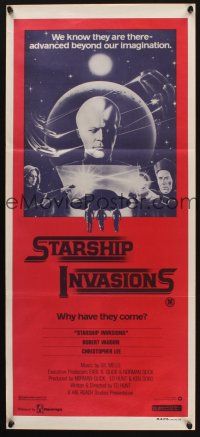 7m878 STARSHIP INVASIONS Aust daybill '77 wacky aliens who are advanced beyond our imagination!
