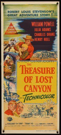 7m938 TREASURE OF LOST CANYON Aust daybill '52 William Powell in Robert Louis Stevenson adventure!