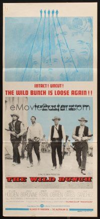 7m985 WILD BUNCH Aust daybill R70s Sam Peckinpah cowboy classic, William Holden & Ernest Borgnine!