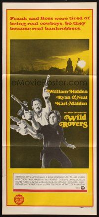 7m987 WILD ROVERS Aust daybill '71 William Holden & Ryan O'Neal w/guns, Blake Edwards directed!