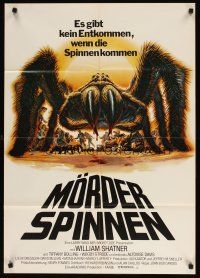 7m283 KINGDOM OF THE SPIDERS German '77 William Shatner, cool artwork of giant hairy spider!