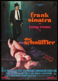 7m321 TONY ROME German '67 detective Frank Sinatra w/gun & sexy near-naked girl on bed!