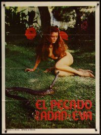 7m212 SIN OF ADAM & EVE Mexican poster '72 El Pecado de Adan y Eva, Bible sex, Candy Wilson!