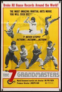 7r133 7 GRANDMASTERS 1sh '78 Joseph Kuo kung fu action thriller, cool image!
