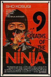 7r135 9 DEATHS OF THE NINJA 1sh '85 avenger Sho Kosugi, cool martial arts artwork!