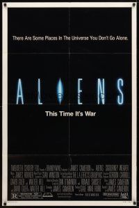 7r152 ALIENS 1sh '86 James Cameron, Signourney Weaver as Ripley, this time it's war!