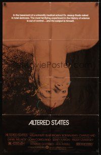 7r161 ALTERED STATES foil 1sh '80 William Hurt, Paddy Chayefsky, Ken Russell, sci-fi horror!