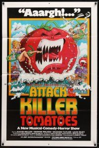 7r191 ATTACK OF THE KILLER TOMATOES 1sh '79 wacky monster artwork by David Weisman!