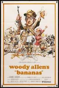 7r199 BANANAS int'l 1sh R80 great artwork of Woody Allen by E.C. Comics artist Jack Davis!