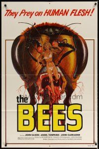 7r211 BEES 1sh '78 John Saxon, Angel Tompkins, Kollar giant bee & sexy girl artwork!