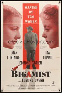 7r230 BIGAMIST 1sh '53 Edmond O'Brien is wanted by Joan Fontaine & Ida Lupino!
