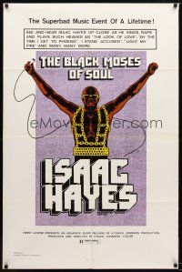 7r236 BLACK MOSES OF SOUL 1sh '73 Isaac Hayes, the superbad music event of a lifetime!