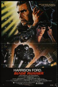 7r240 BLADE RUNNER 1sh '82 Ridley Scott sci-fi classic, art of Harrison Ford by John Alvin!