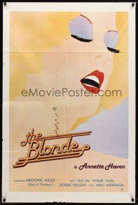 7r243 BLONDE 1sh '80 J Hogston artwork of sexy Annette Haven!