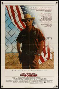 7r261 BORDER 1sh '82 art of Jack Nicholson as border patrol by M. Skolsky, Harvey Keitel