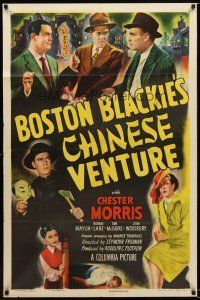 7r022 BOSTON BLACKIE'S CHINESE VENTURE 1sh '49 detective Chester Morris in Chinatown!