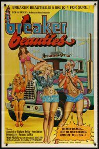 7r266 BREAKER BEAUTIES 1sh '77 sexy trucker girls in bikinis with CB radios, a big 10-4 for sure!