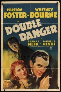 7r041 DOUBLE DANGER 1sh '38 Lew Landers directed, Preston Foster, Whitney Bourne, Donald Meek!