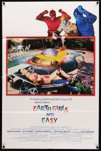 7r366 EARTH GIRLS ARE EASY int'l 1sh '89 completely different image of sexy Geena Davis in bikini!