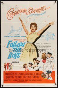 7r391 FOLLOW THE BOYS 1sh '63 Connie Francis sings and the whole Navy fleet swings!