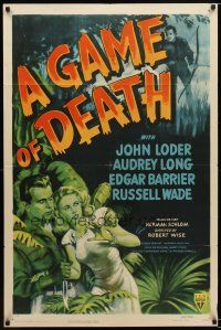7r046 GAME OF DEATH style A 1sh '45 Robert Wise's version of The Most Dangerous Game!