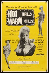 7r435 HOT THRILLS & WARM CHILLS 1sh '67 Lorna Maitland & sexy Rita Alexander!
