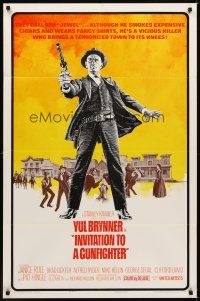 7r451 INVITATION TO A GUNFIGHTER 1sh '64 vicious killer Yul Brynner brings a town to its knees!