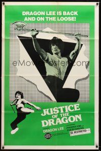 7r474 JUSTICE OF THE DRAGON 1sh '82 Dragon Lee is back and on the loose!