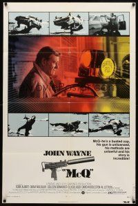 7r563 McQ 1sh '74 John Sturges, John Wayne is a busted cop with an unlicensed gun!
