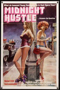 7r571 MIDNIGHT HUSTLE 1sh '78 great sexy artwork of innocent young teens as hookers!