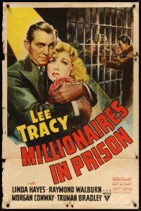 7r067 MILLIONAIRES IN PRISON 1sh '40 Lee Tracy, Linda Hayes, prison art!