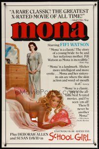 7r581 MONA/SCHOOL GIRL 1sh '70s rated xxx, artwork of super sexy barely-clothed Fifi Watson!