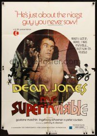 7r587 MR SUPERINVISIBLE 1sh '73 directed by Antonio Margheriti, wild image of nude Dean Jones!