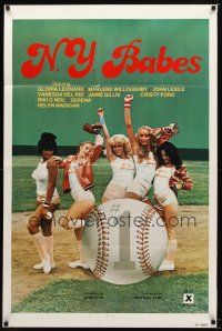 7r593 N.Y. BABES 1sh '79 sexiest X-rated female New York baseball players ever!