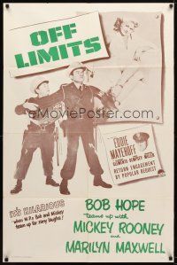 7r613 OFF LIMITS military 1sh '53 soldiers Bob Hope & Mickey Rooney, sexy Marilyn Maxwell!