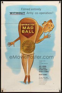 7r632 OPERATION MAD BALL 1sh '57 screwball comedy filmed entirely without Army co-operation!